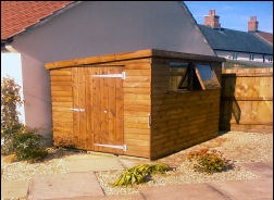 An 8 by 6 pent-roof shed