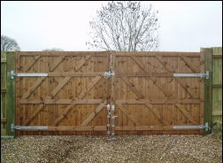 A close-boarded drive gate