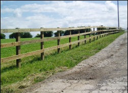Post and rail around a paddock