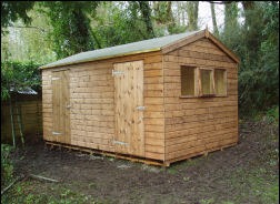 A large 17 by 14 timber building