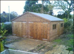 A single timber garage