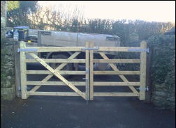 A pair of five-bar gates