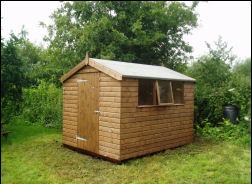 A closed-up 10 by 8 shed